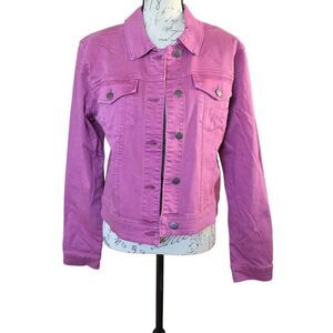 Kut From The Kloth Women’s Size XL Iris Purple Button Down Jean Jacket